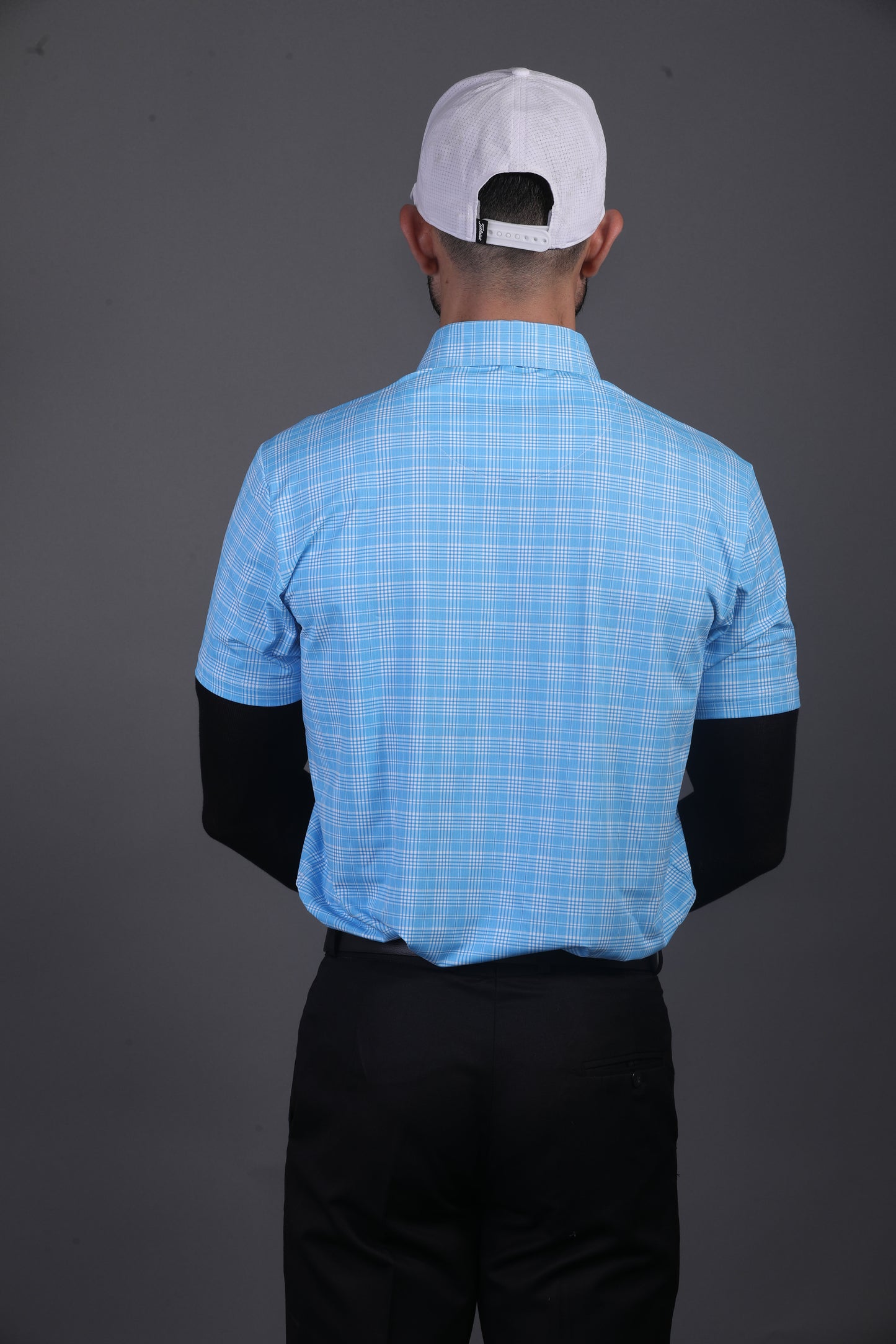 Prestige Classic Light Blue Checks Print Polo