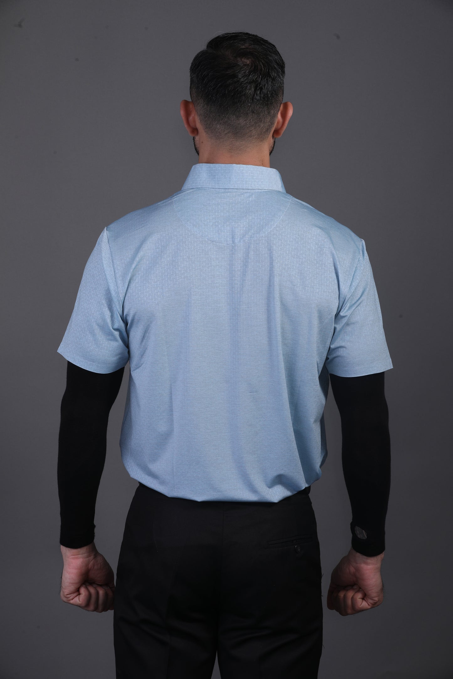 Prestige Classic Light Blue Jaquard Knit Polo