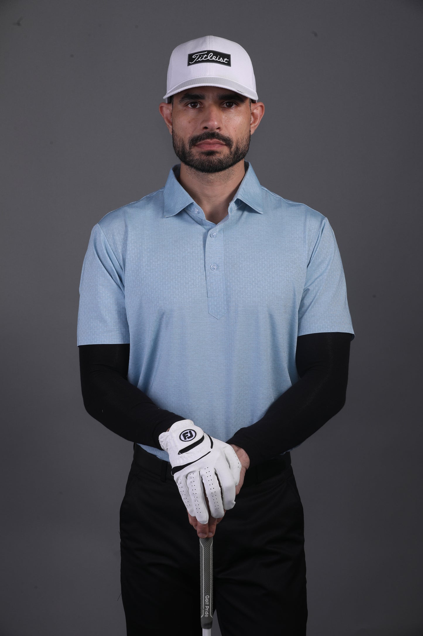 Prestige Classic Light Blue Jaquard Knit Polo