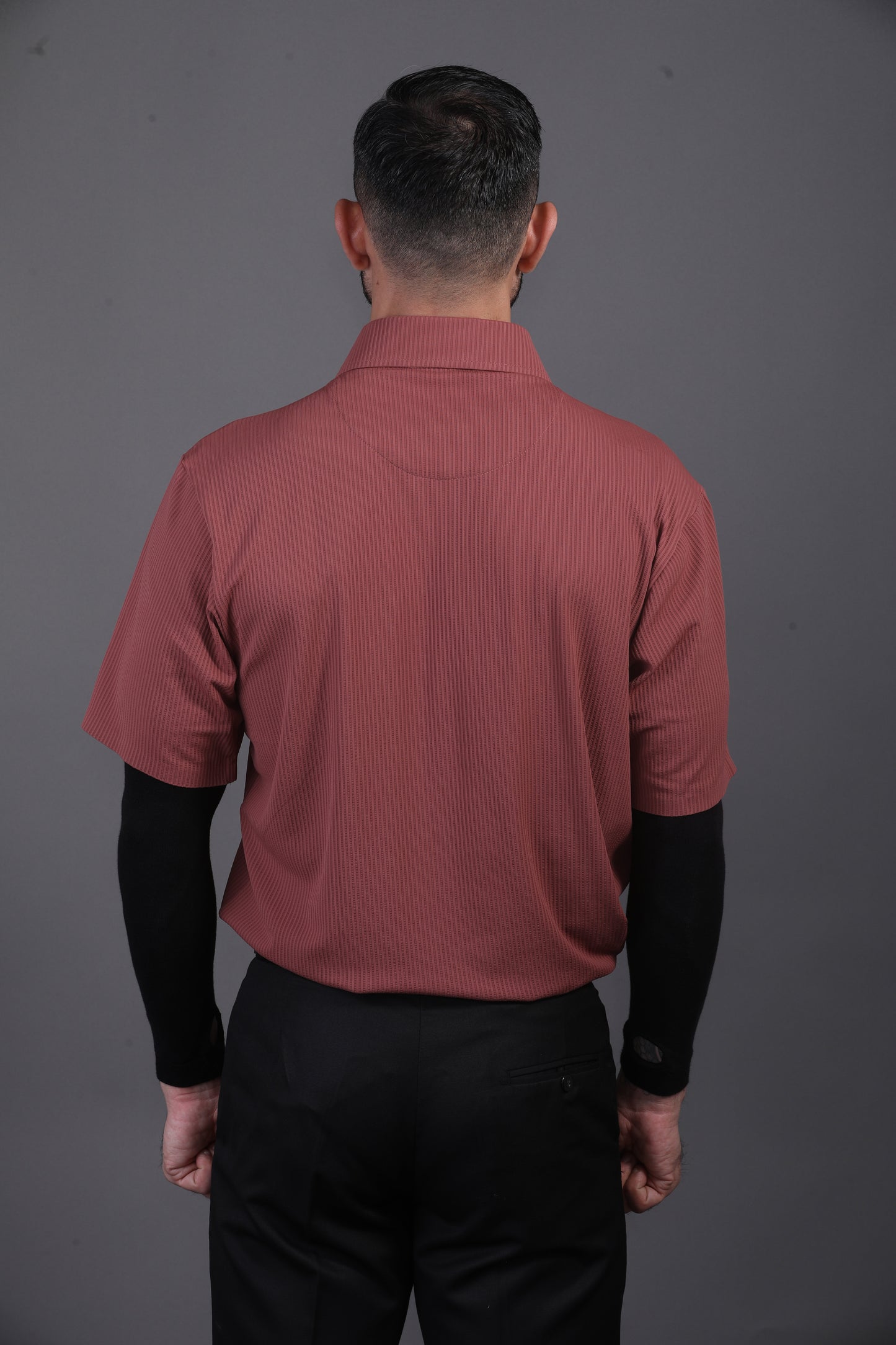 Premium Structured Knit Brown Open Polo Shirt