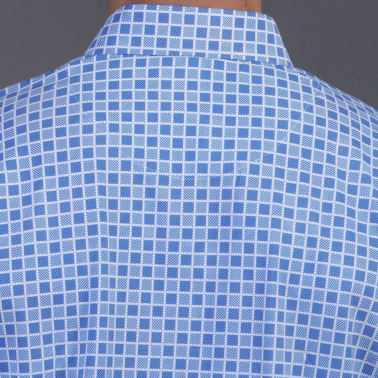 Regal Light Blue Square Jaquard Print Polo