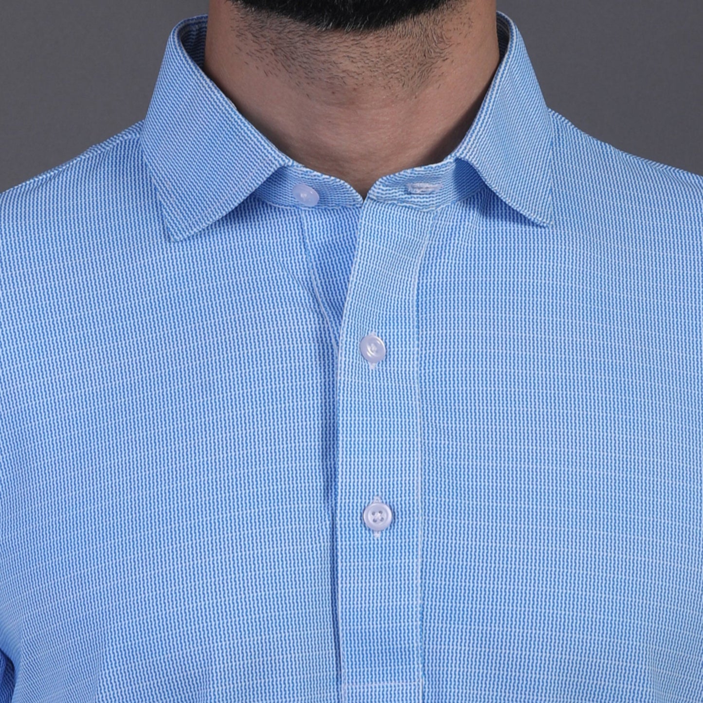 Prestige Classic Light Blue Jaquard Polo