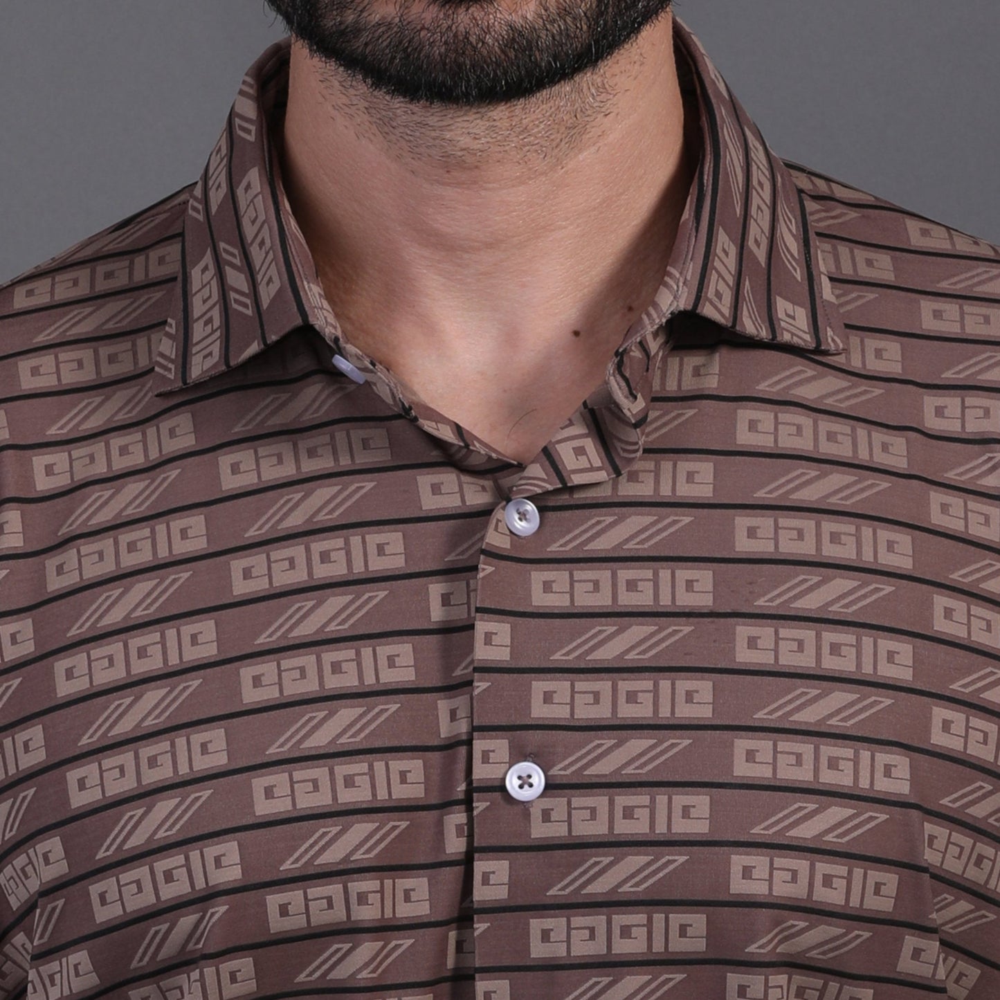 Pure Essential Flex Brown Jaquard Polo Shirt