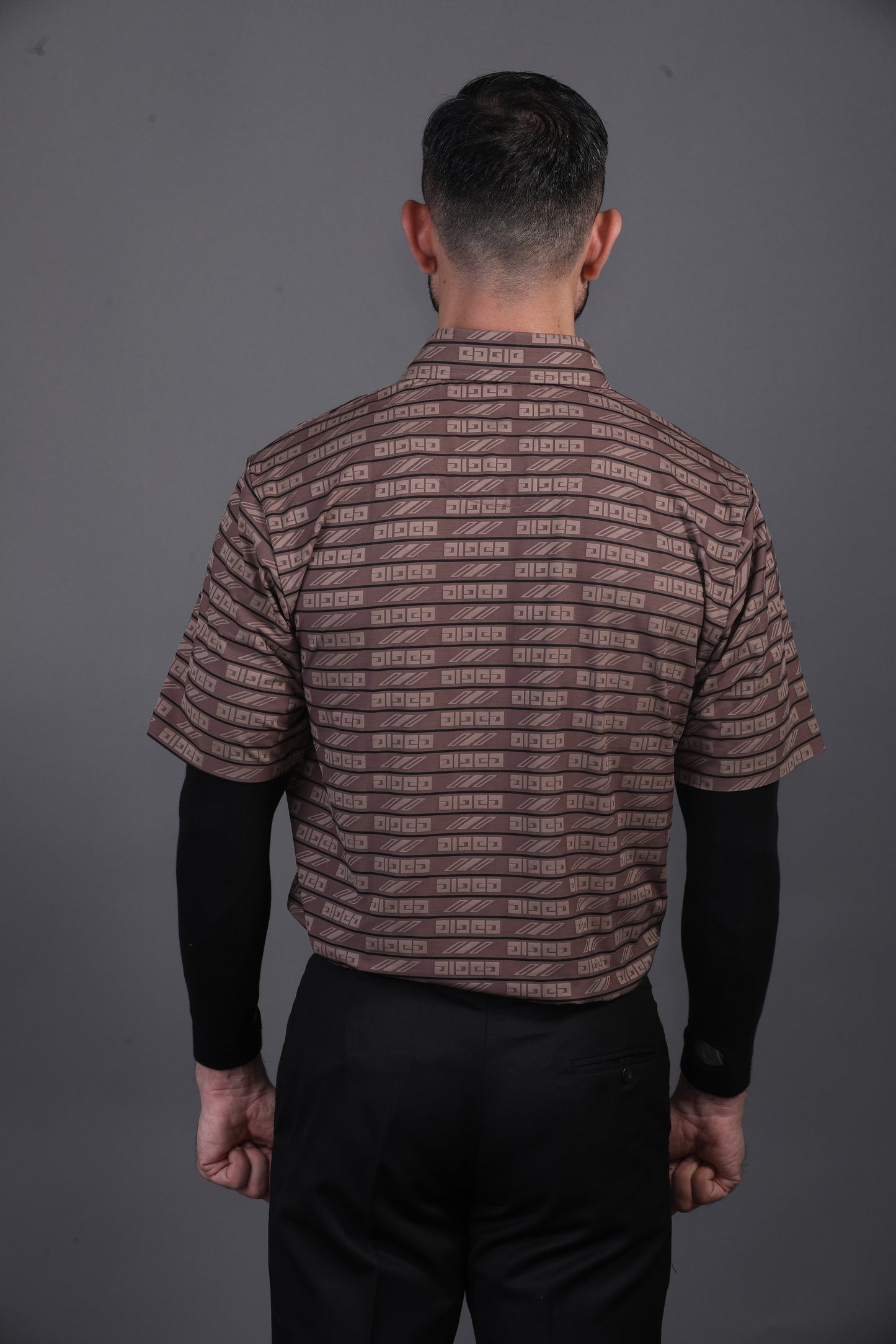 Pure Essential Flex Brown Jaquard Polo Shirt