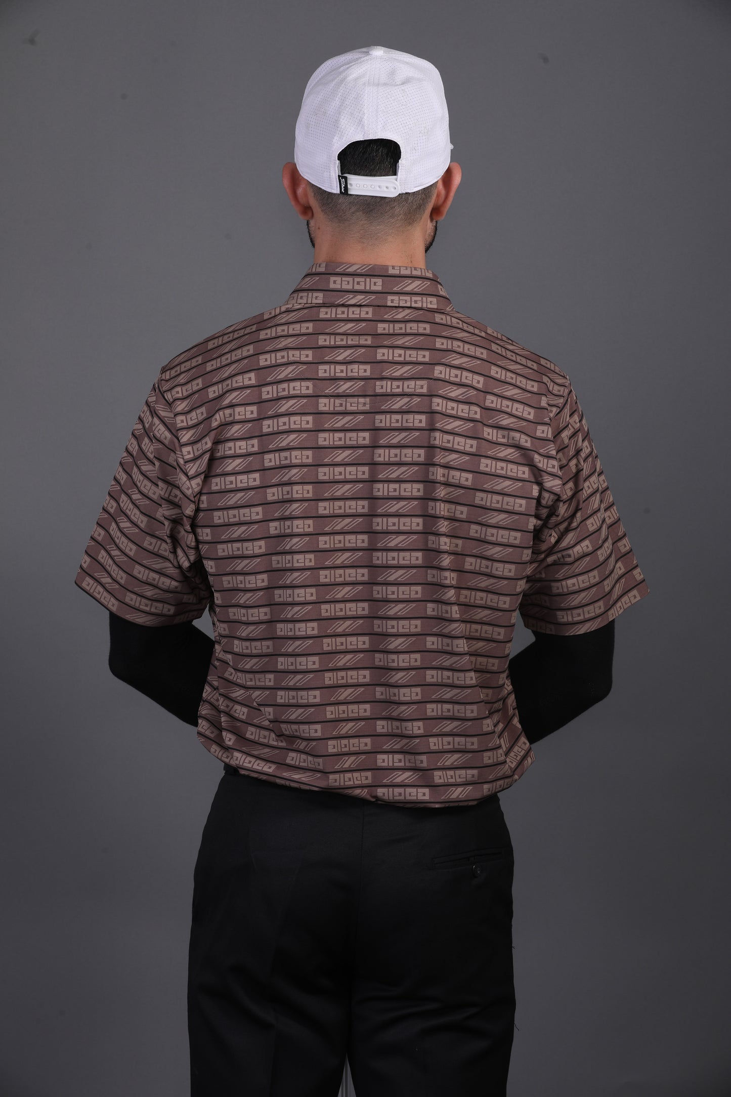 Pure Essential Flex Brown Jaquard Polo Shirt