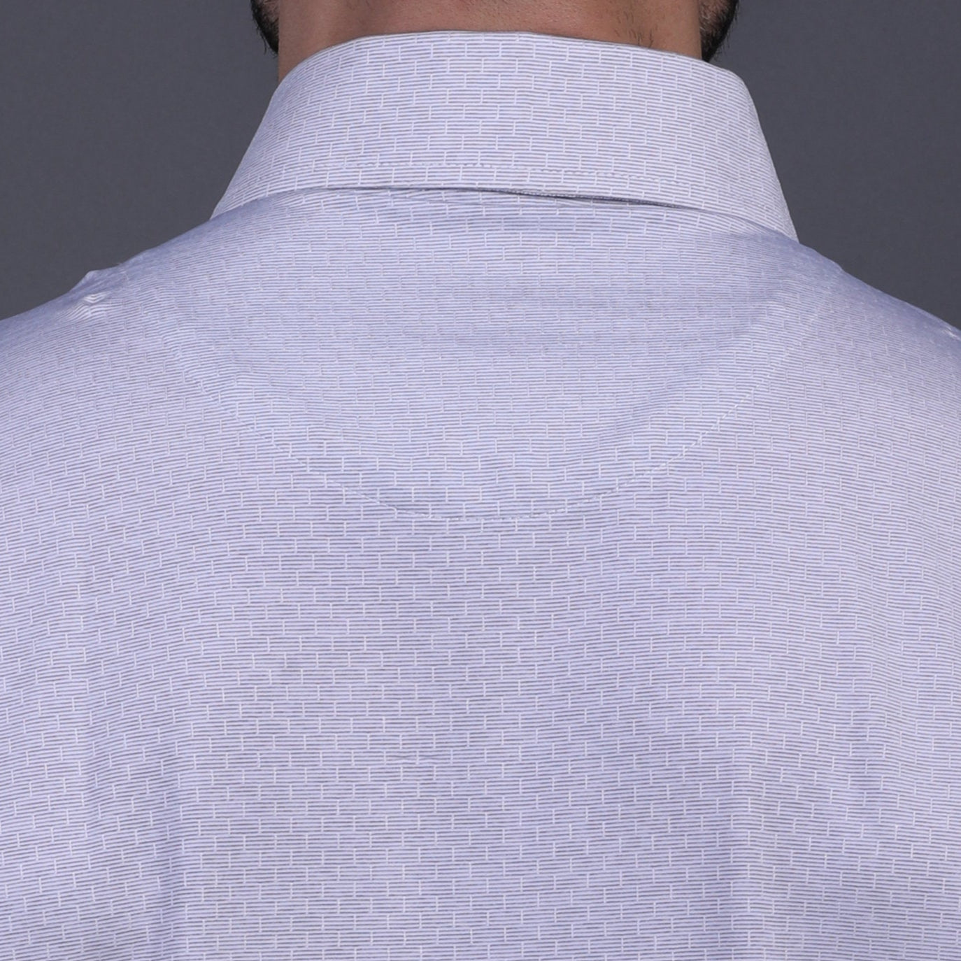 Premium Stripe Jaquard Light Grey DapperTee Open Shirt Polo For Office