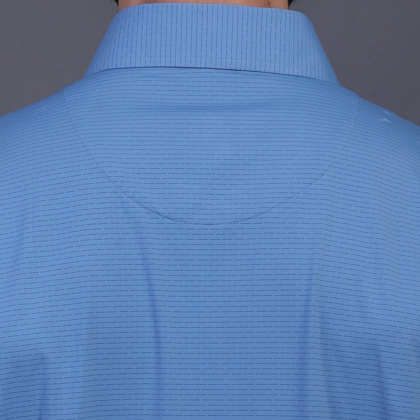 Premium Stripe Jaquard Blue  DapperTee Open Shirt Polo For Office