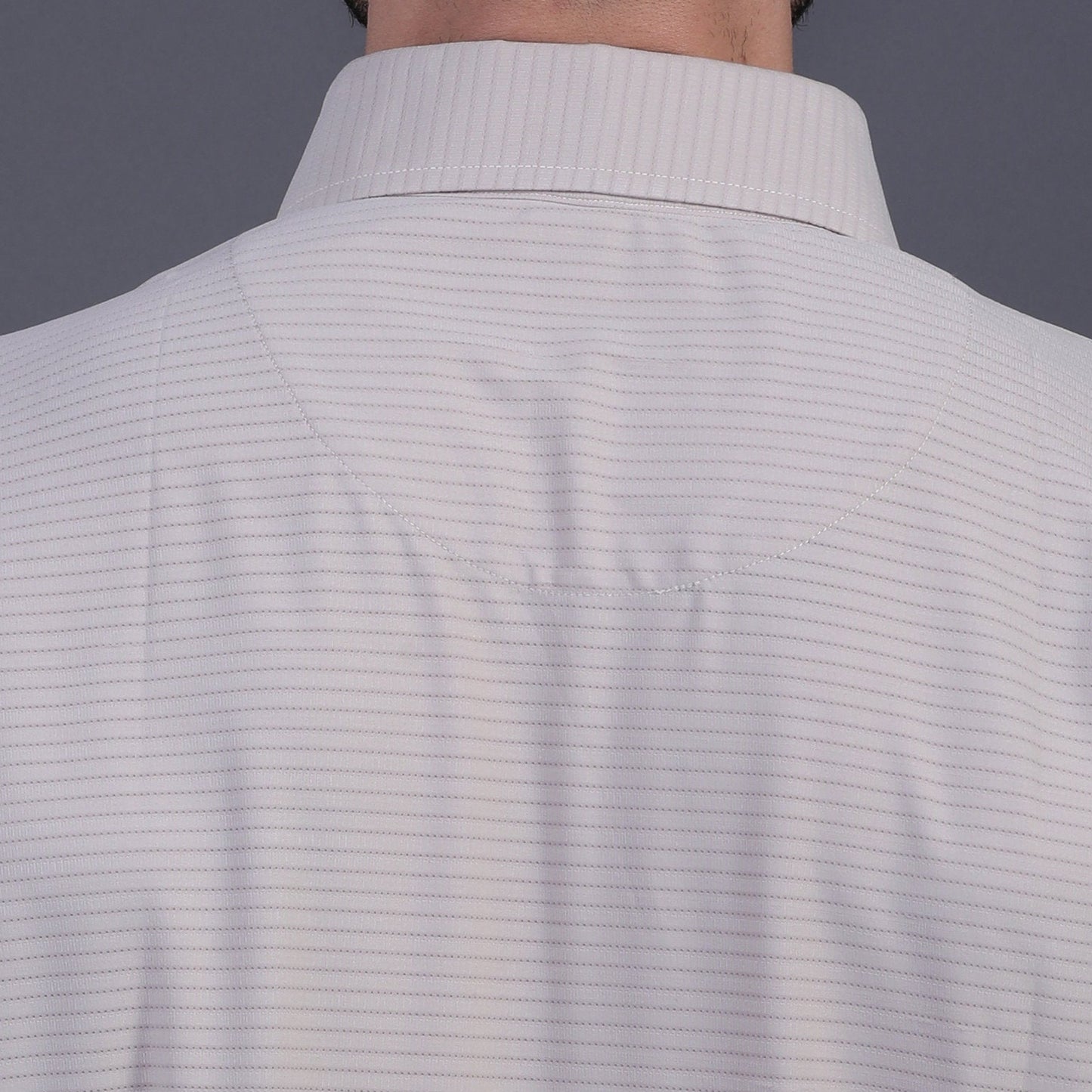 Premium Strip Jaquard Light Khaki DapperTee Polo For Office