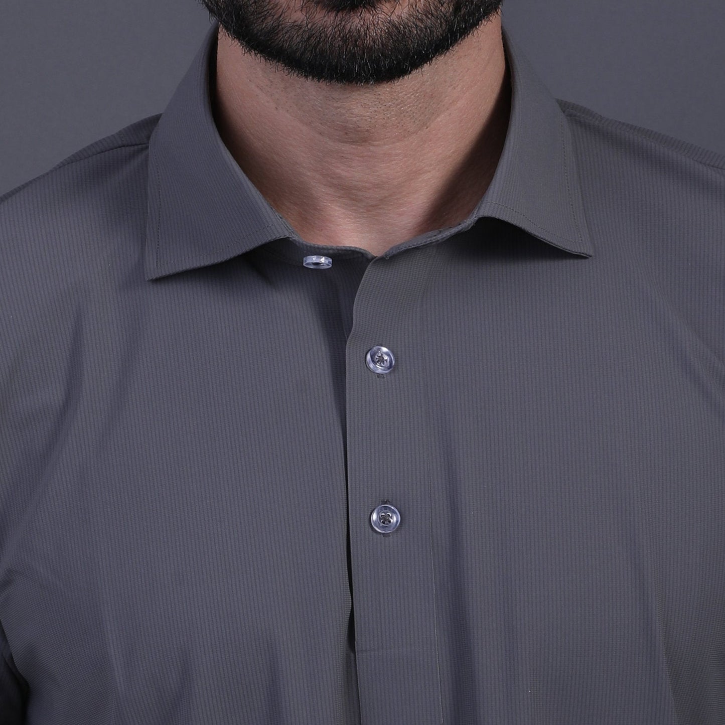 Premium Stripe Jaquard Charcoal DapperTee Polo For Office