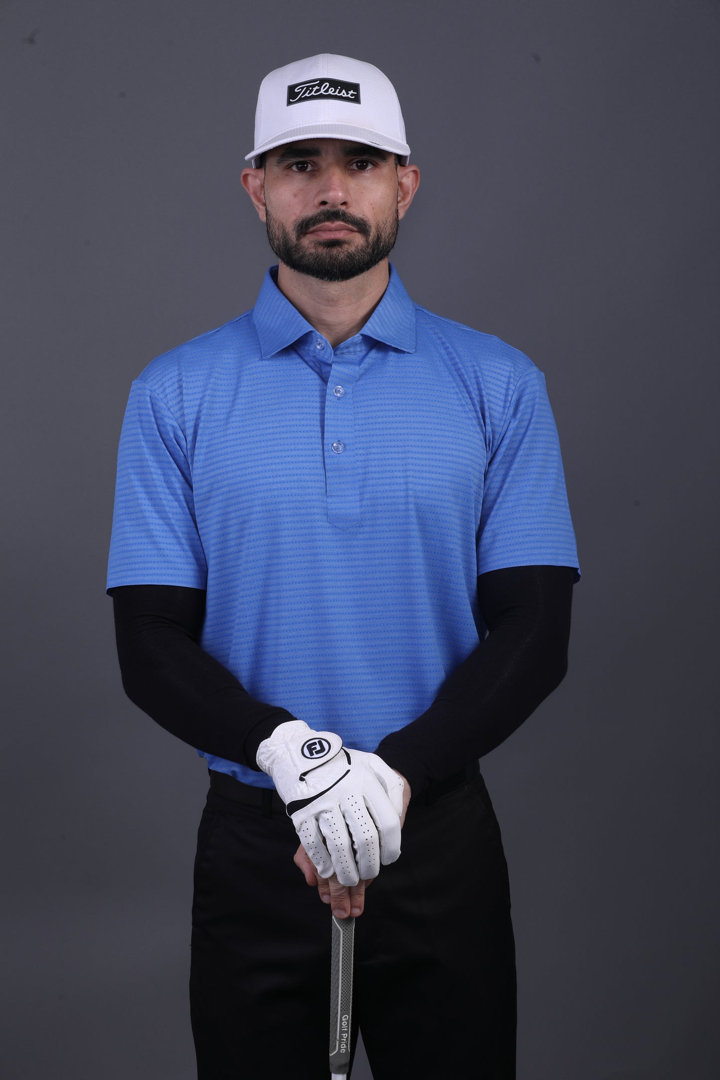 Super Jaquard Double Structure Blue DapperTee Polo For Office