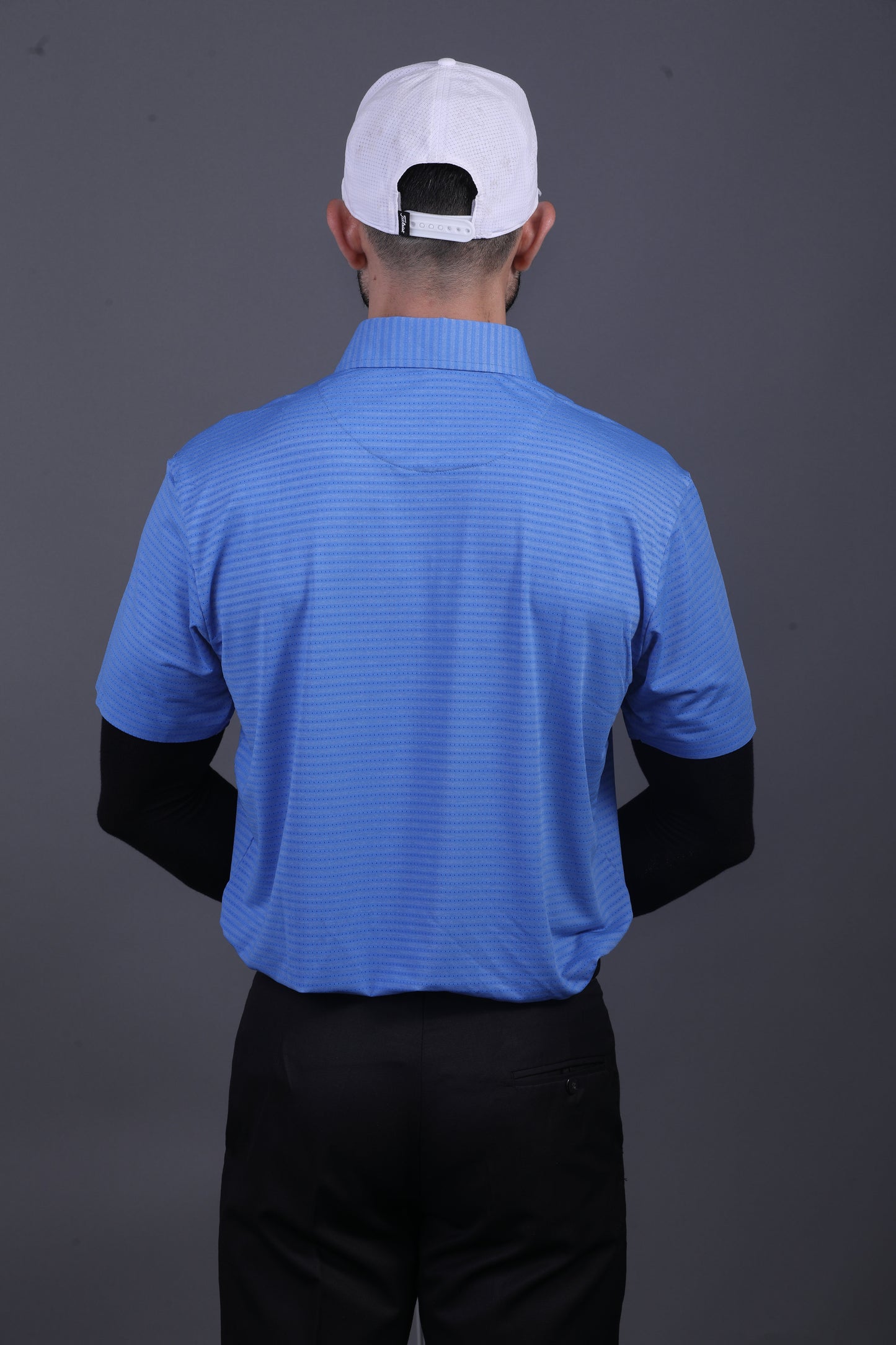 Super Jaquard Double Structure Blue DapperTee Polo For Office