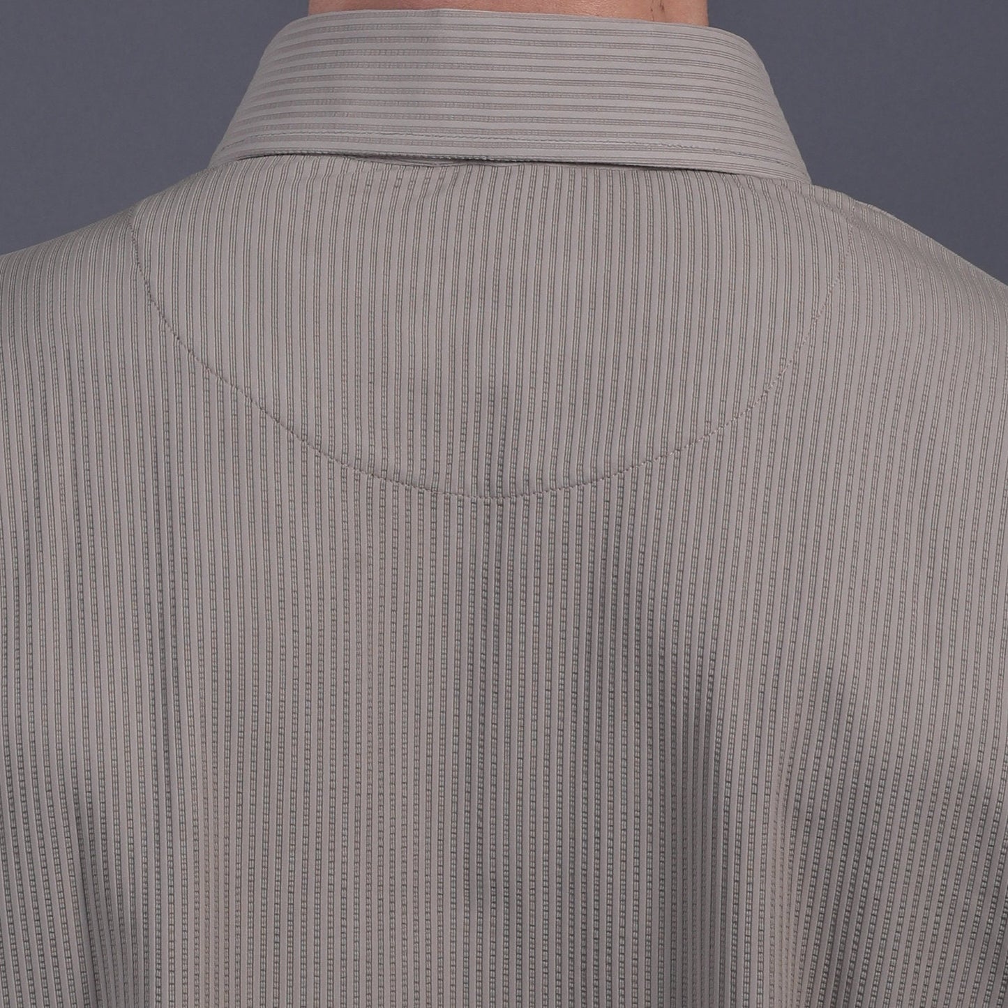 Premium Stripe Jaquard Light Khaki DapperTee Polo For Office