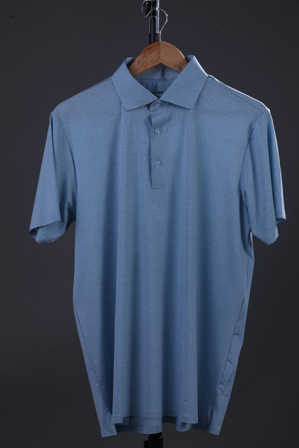 Prestige Classic Light Blue Jaquard Knit Polo