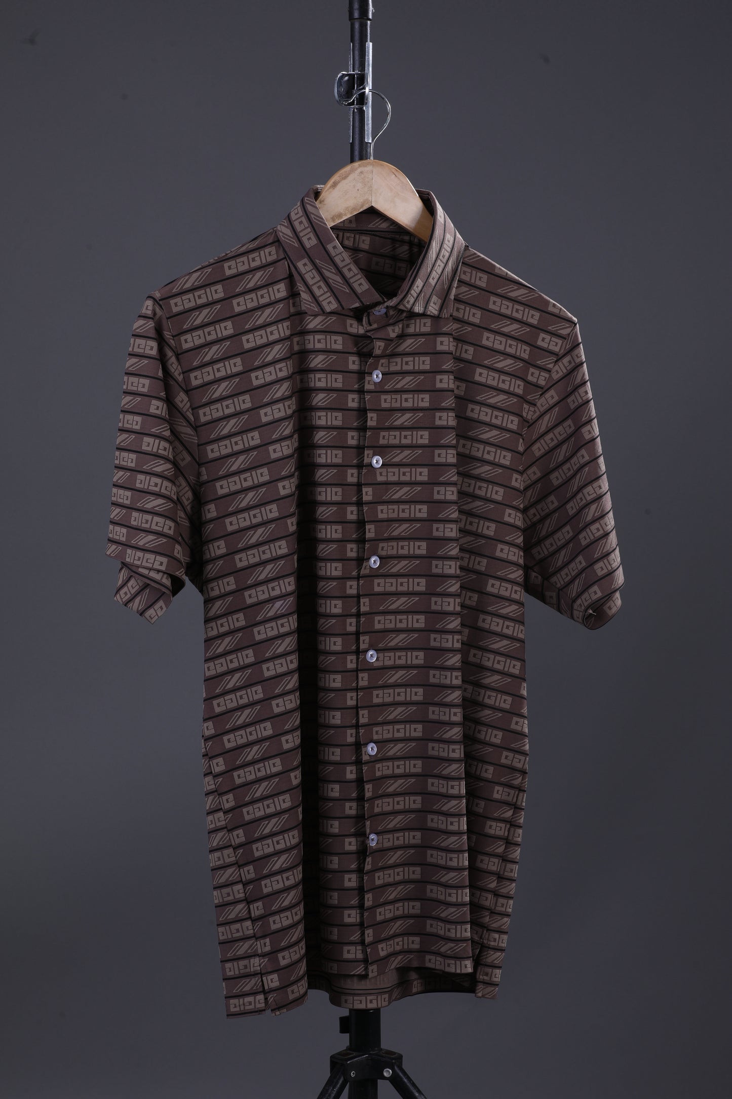 Pure Essential Flex Brown Jaquard Polo Shirt
