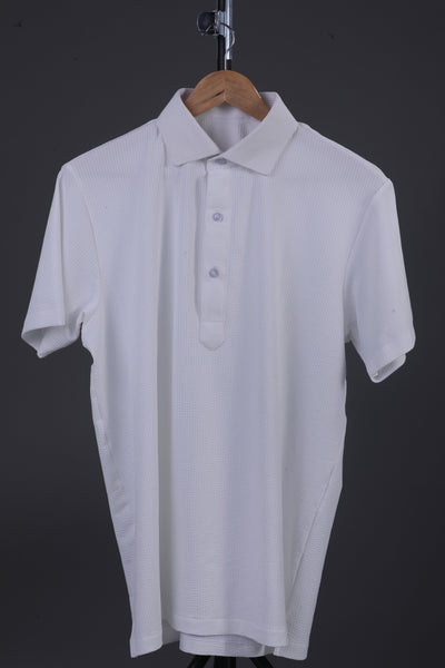 Regal Dot Structured Jaquard White Polo