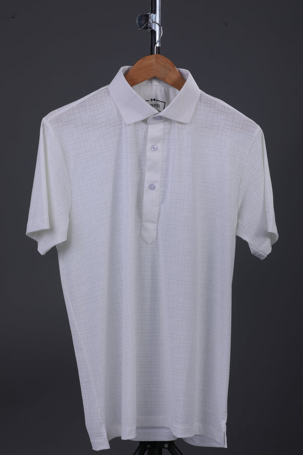 Regal Ultimate Jaquard Design Structure White Polo