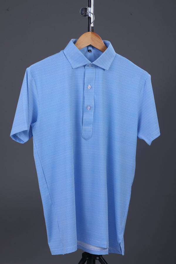 Prestige Classic Light Blue Jaquard Polo