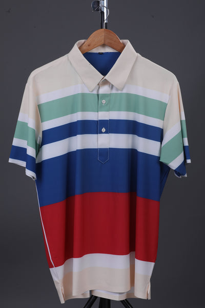 Super Essential Flex White Blue Red Polo