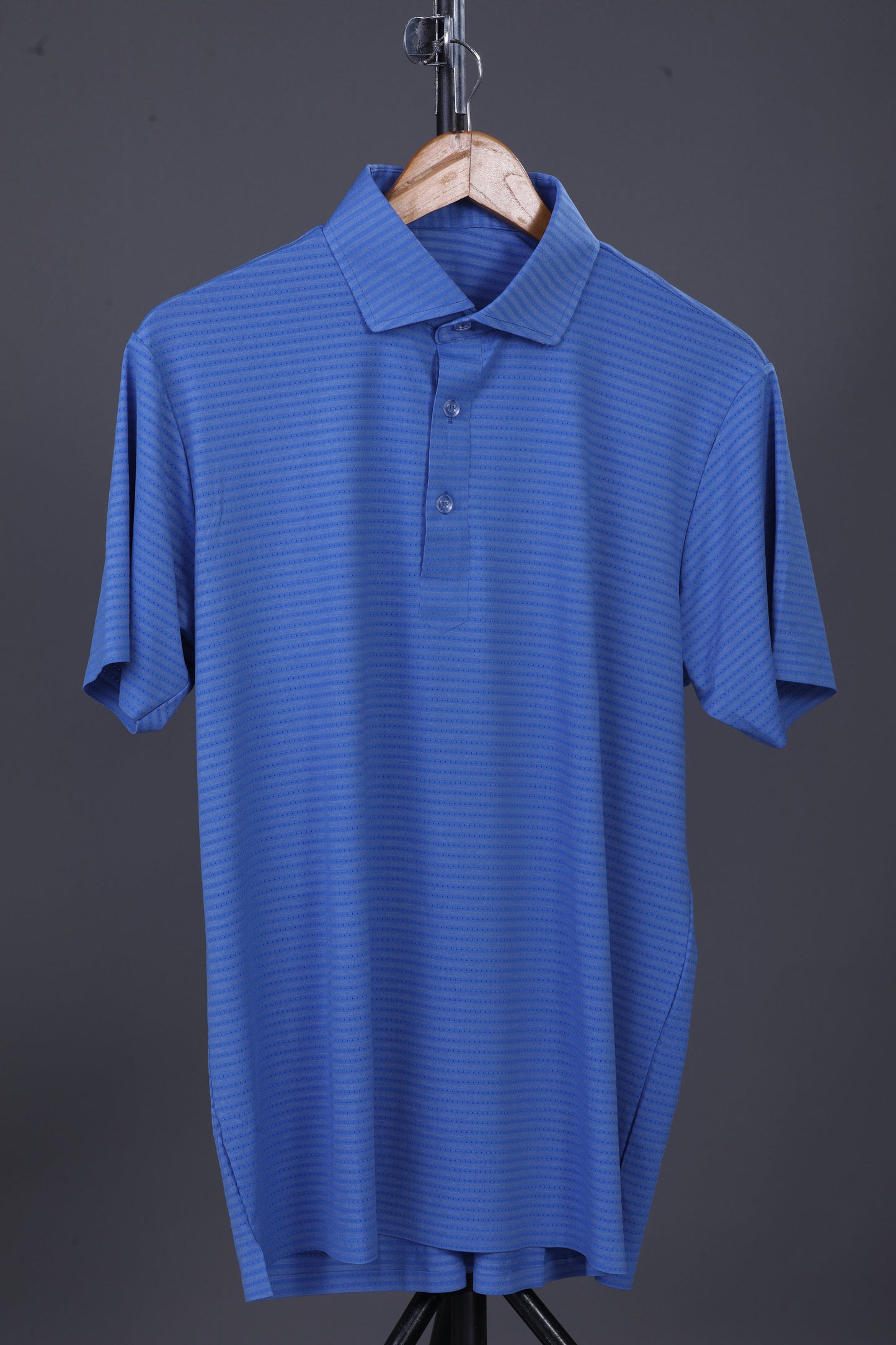 Super Jaquard Double Structure Blue DapperTee Polo For Office