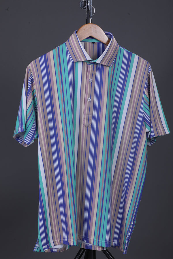 Luxe  Vertical Stripes Multicolor Polo