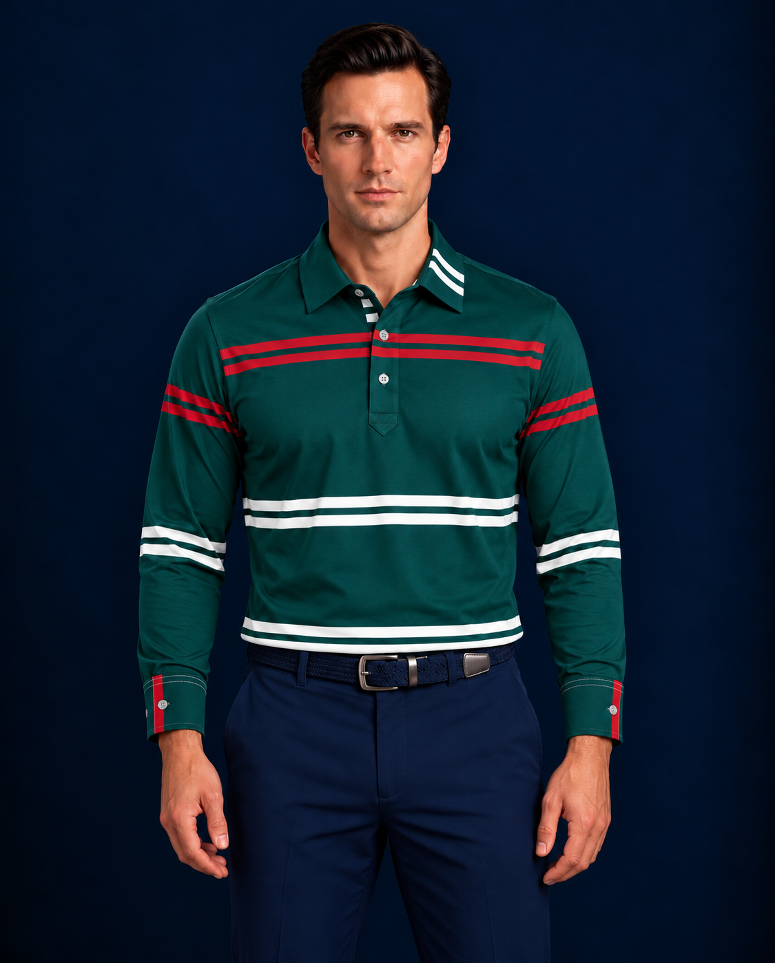 Barcelona Racing Stripe Full Sleeve Play Polo