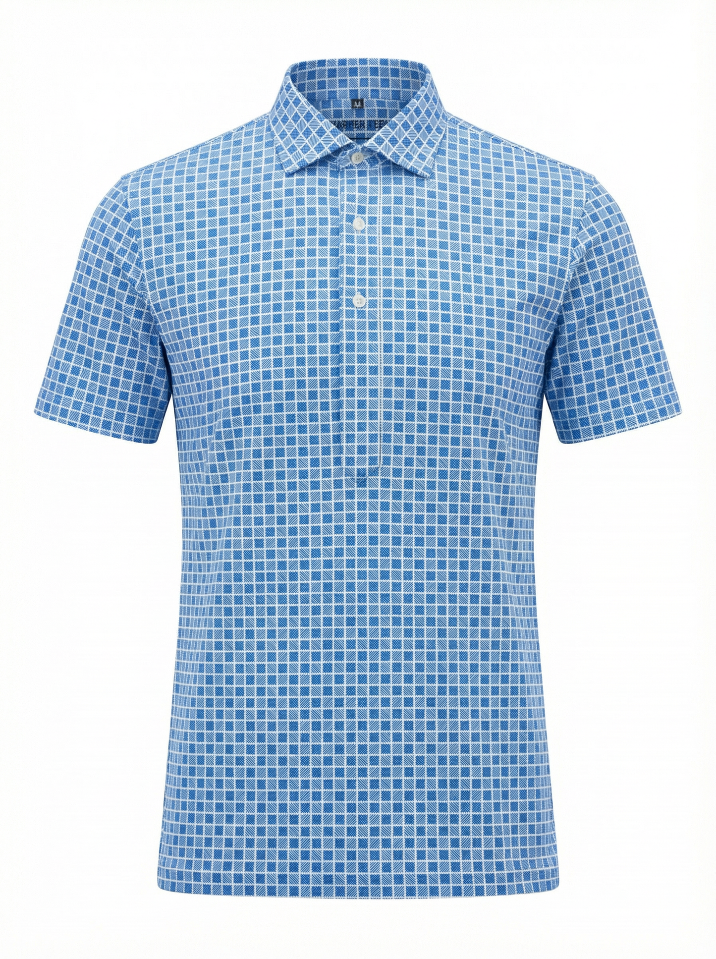 Regal Light Blue Square Jaquard Print Polo
