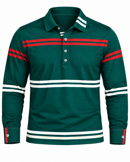 Barcelona Racing Stripe Full Sleeve Play Polo