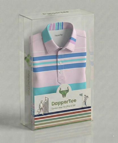 DapperTee premium golf polo luxury packaging for high end professional athletic gifting.