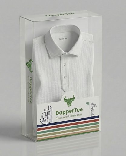 Regal Dot Structured Jaquard White Polo