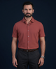 Premium Structured Knit Brown Open Polo Shirt
