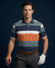 Pure Essential Flex Green Black White Orange Polo