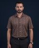 Pure Essential Flex Brown Jaquard Polo Shirt