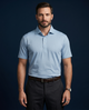 Prestige Classic Light Blue Jaquard Knit Polo