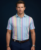 Vertical Luxe Stripes In Pastel Color Polo