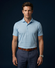 Paris Blue Checks Texture Jaquard Design Polo For Office
