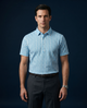British Oxford Blue & White Checks Office Polo