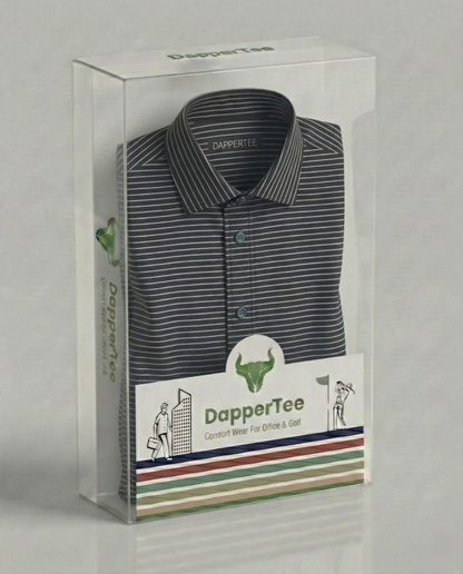 DapperTee premium open polo luxury packaging for high-end professional corporate gifting needs.