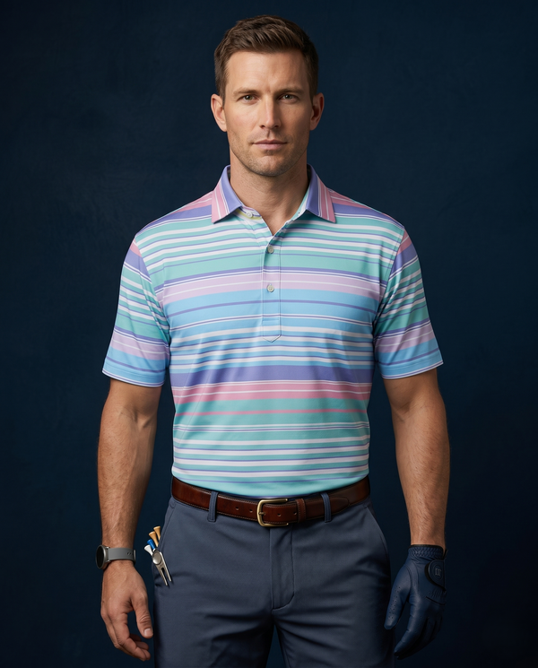 Super Luxe Stripes Multicolor Knit Polo