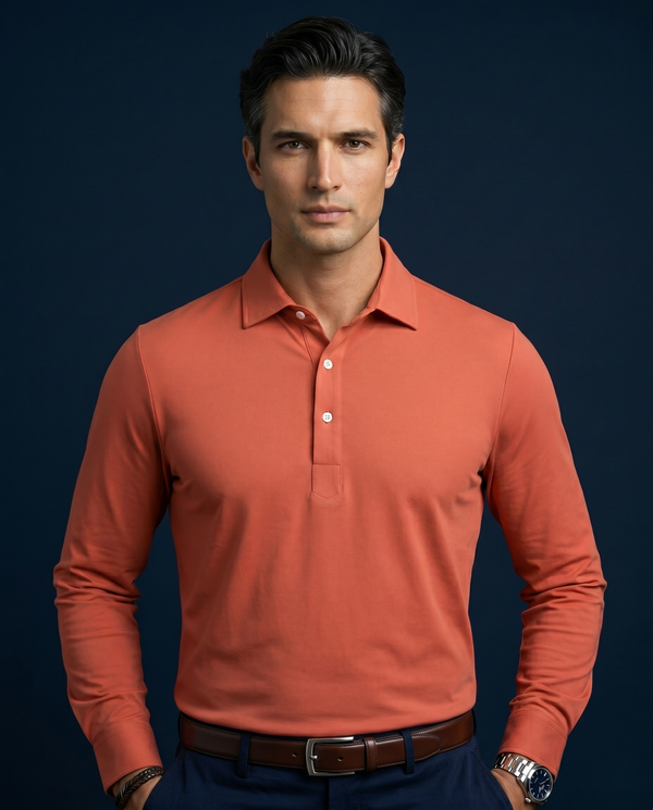 Japan Sun Rust Long Sleeves Polo