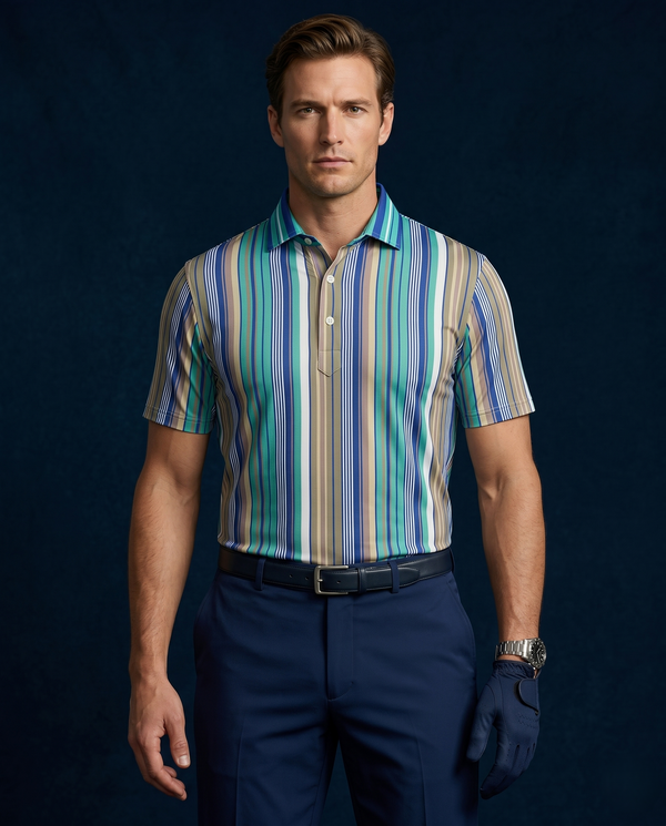 Luxe Vertical Stripes Multicolor Polo