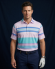 Pure Essential Flex Smooth Light Pink Stripe Polo