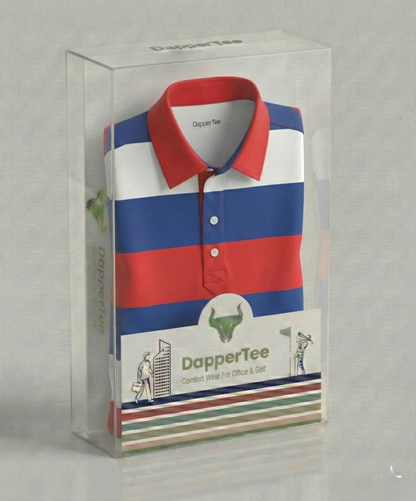 DapperTee premium golf polo in luxury packaging for high-end professional athletic gifting.
