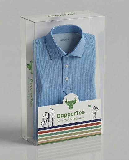 DapperTee premium jacquard polo luxury packaging for high-end professional corporate gifting needs.