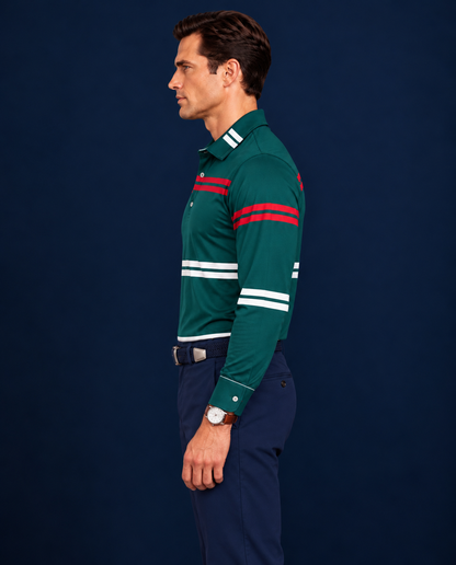 Barcelona Racing Stripe Full Sleeve Play Polo