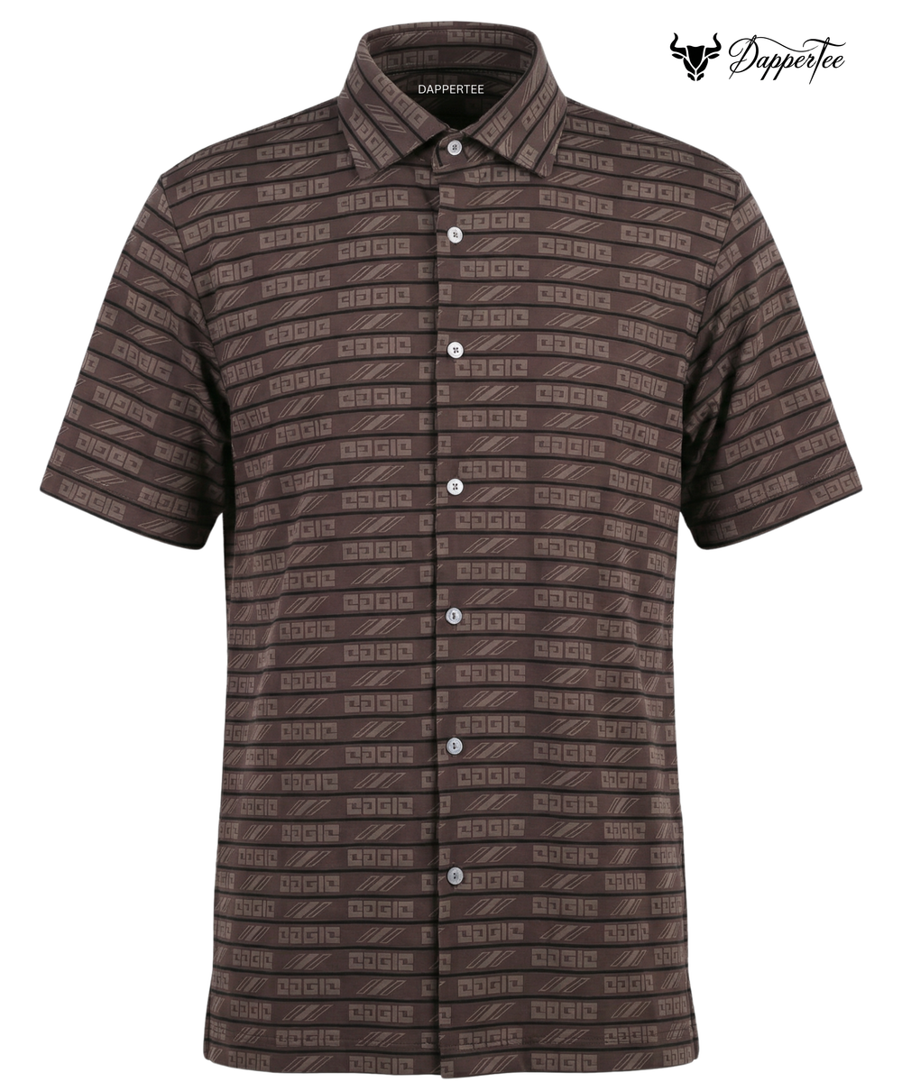 Pure Essential Flex Brown Jaquard Polo Shirt