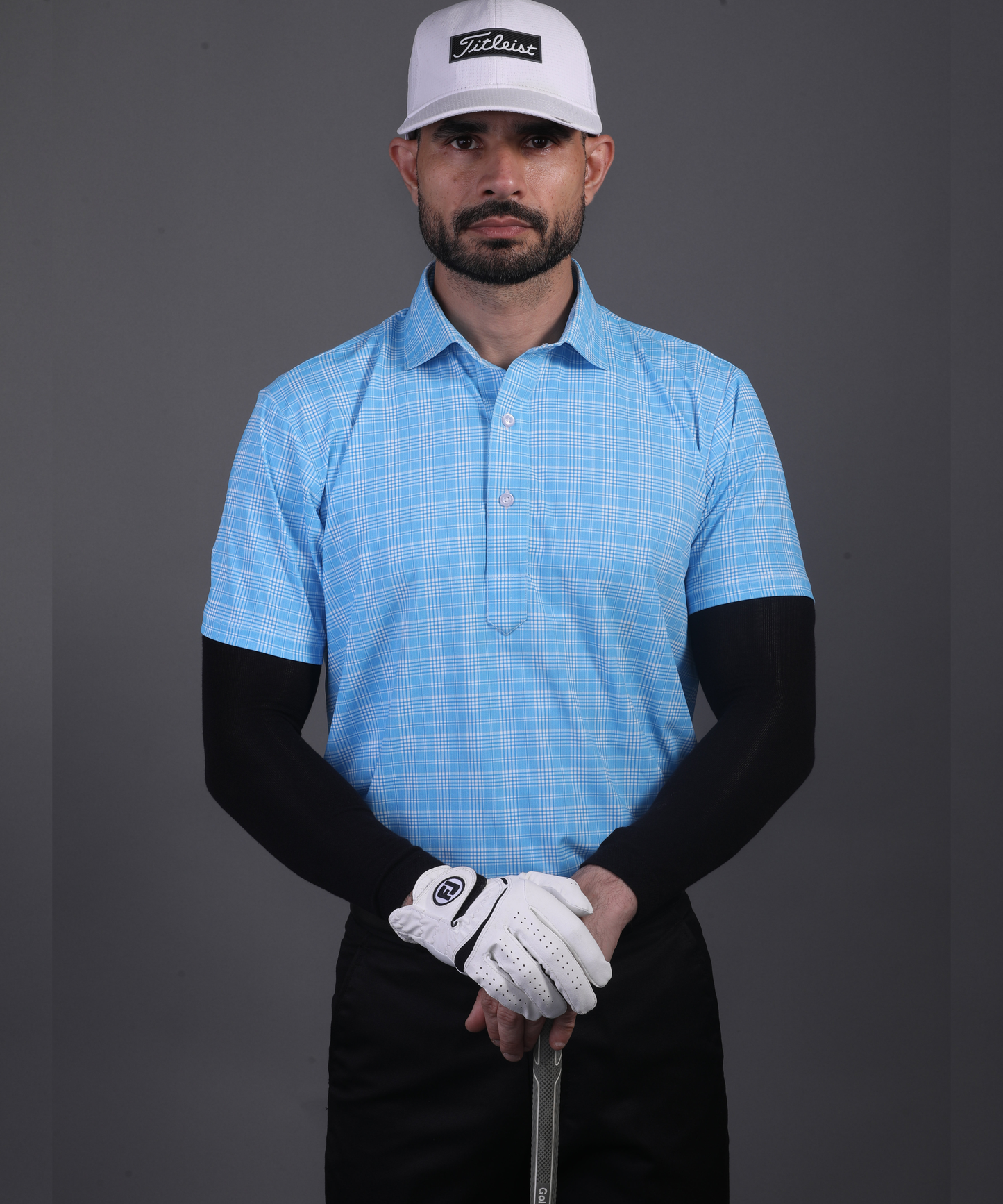 Prestige Classic Light Blue Checks Print Polo