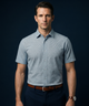 Swede Sea Blue Jaquard Open Shirt