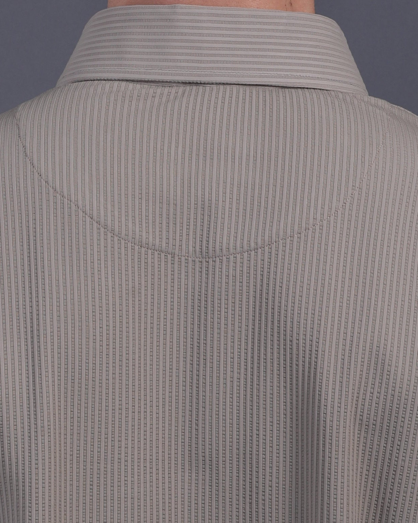 Premium Stripe Jaquard Light Khaki DapperTee Polo For Office