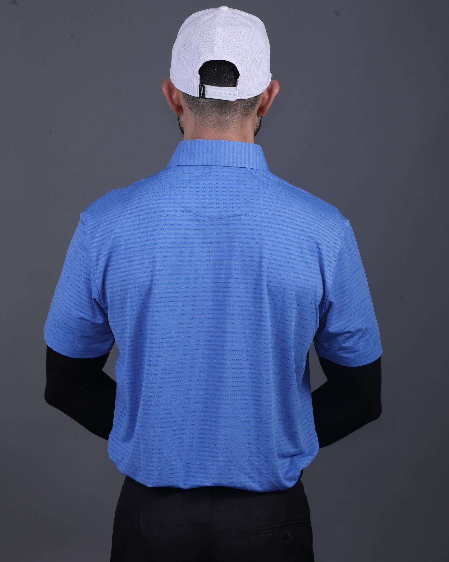 Super Jaquard Double Structure Blue DapperTee Polo For Office