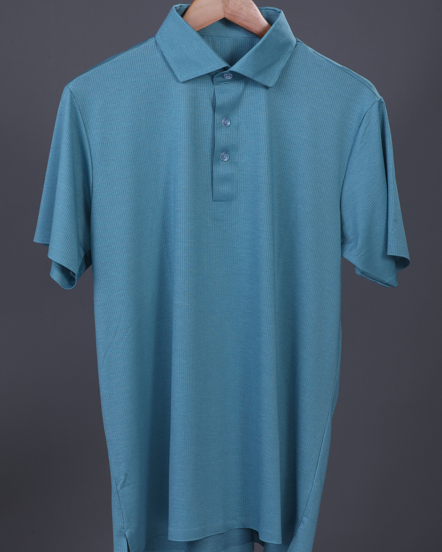 Super Jaquard Light Teal DapperTee Polo For Office